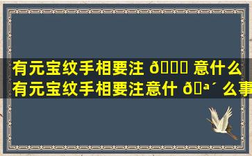 有元宝纹手相要注 🍁 意什么（有元宝纹手相要注意什 🪴 么事项）